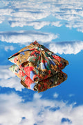 Furoshiki Pavo Real · detalle tela japonesa · patrón pavo real · a juego con Sailor verde y rojo