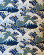 Furoshiki Mont Fuji · detalle estampado Nami · Fūwa