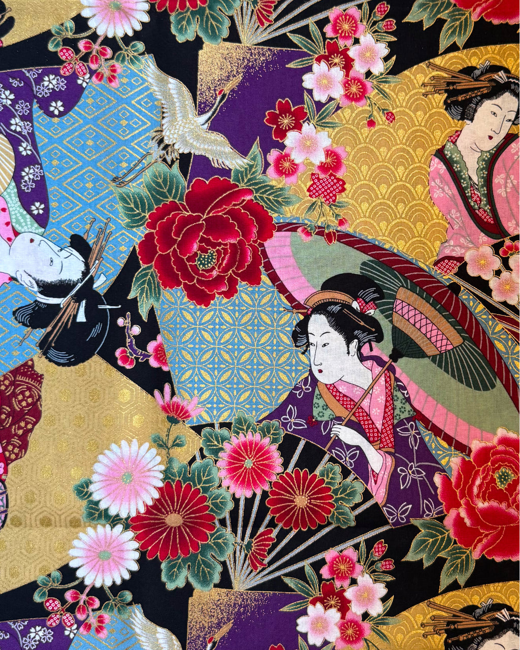 Furoshiki Ukiyo · detalle estampado japonés · mundo flotante · Fūwa