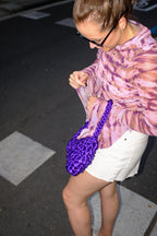 Bolso Sailor murasaki · bolso de hombro lila · vista lateral · Fūwa