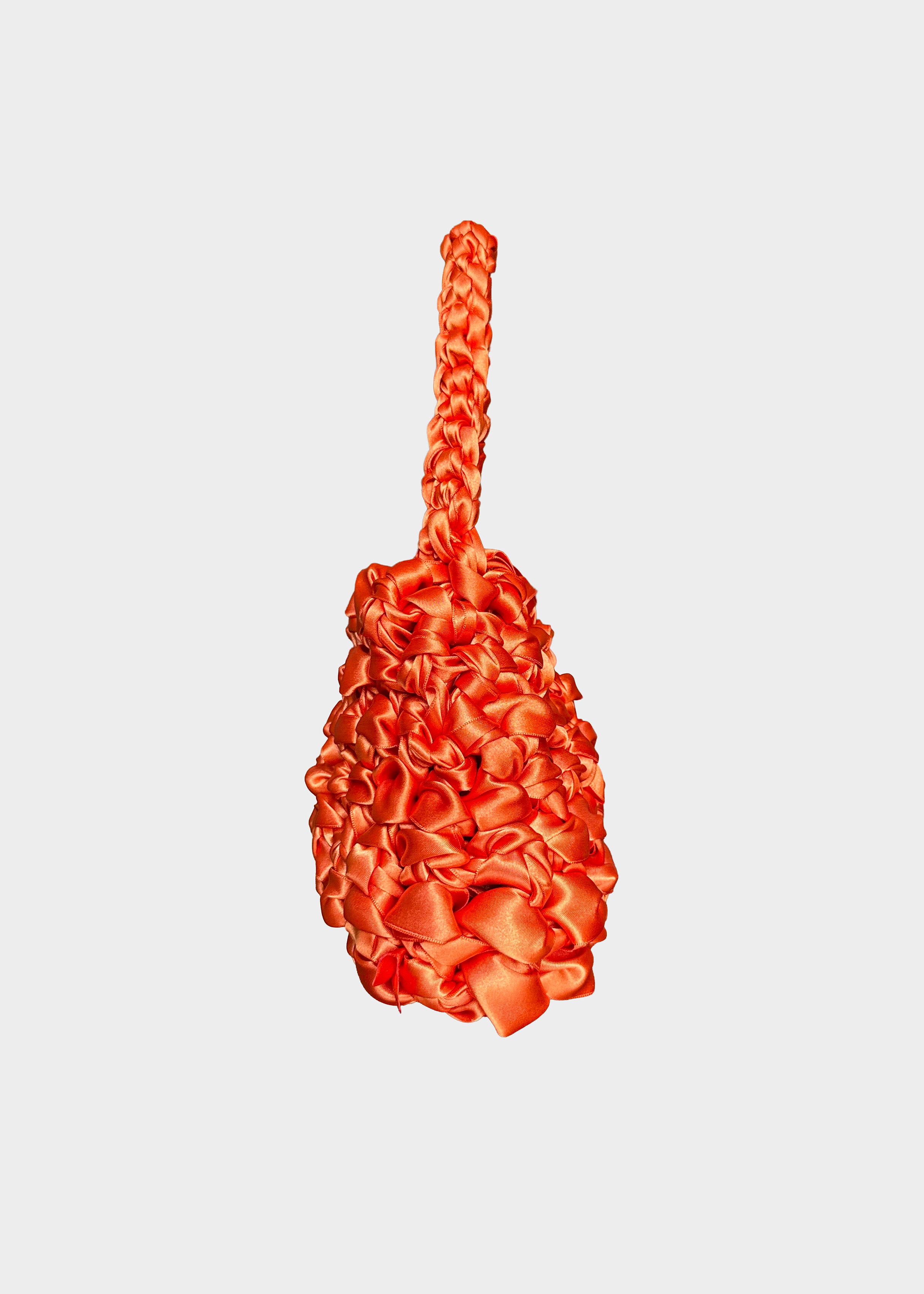 Bolso Sailor daidai · detalle textura ganchillo · cinta de raso naranja · Fūwa