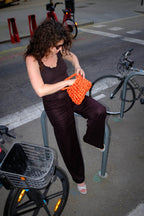 Bolso Sailor daidai · bolso de asa media de ganchillo naranja · hecho a mano en Barcelona · Fūwa
