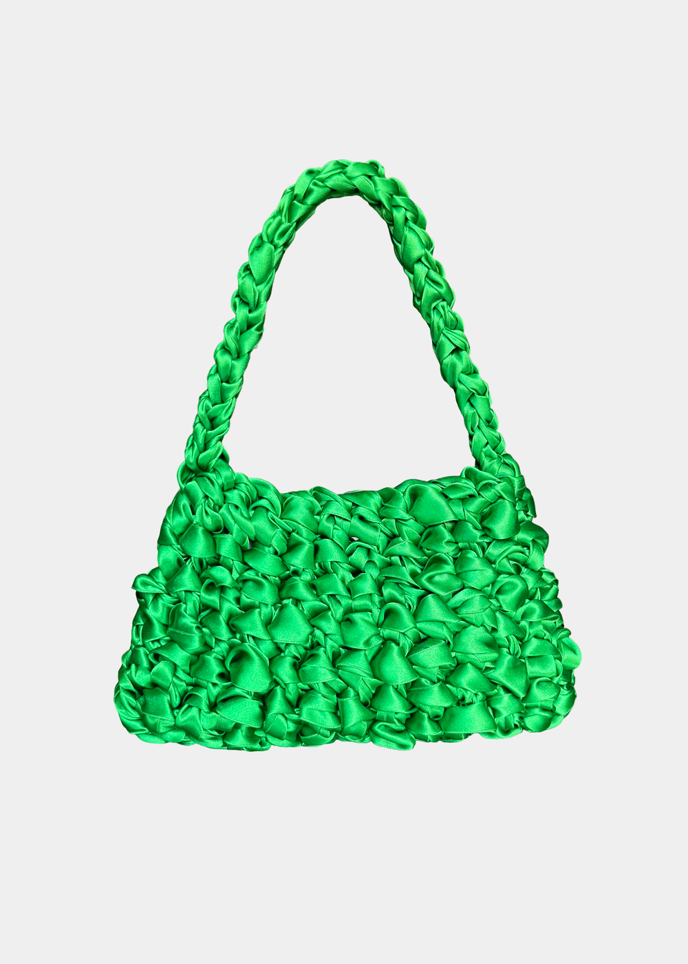 Bolso Sailor midori · vista giratoria · bolso de asa media de ganchillo verde · Fūwa Barcelona