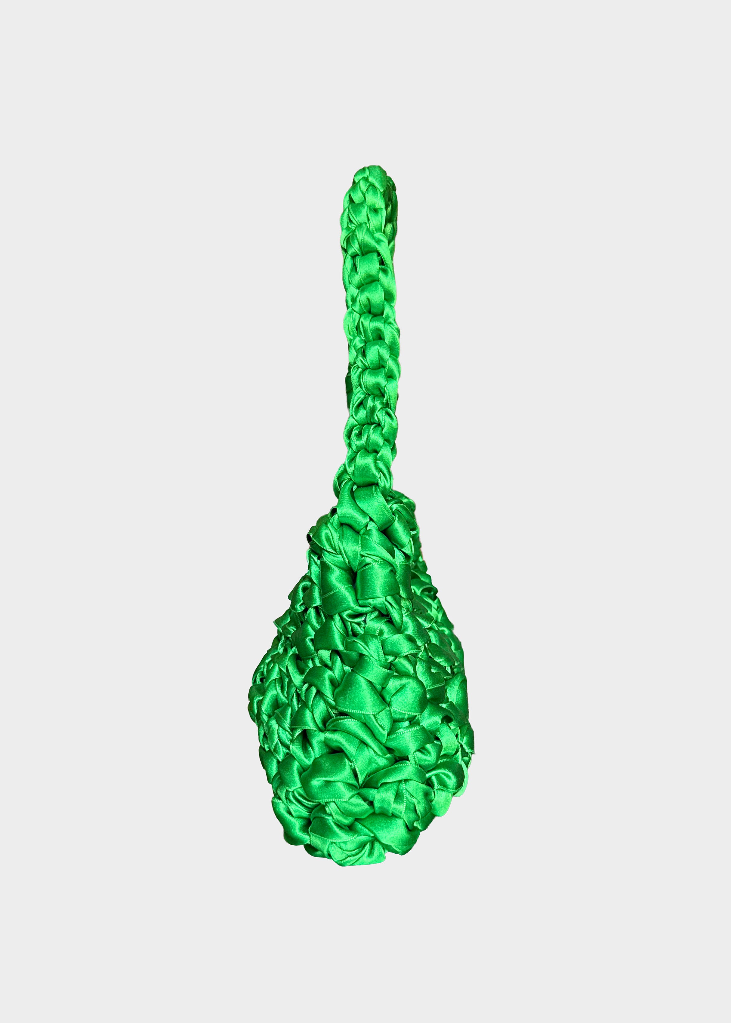 Bolso Sailor midori · detalle textura ganchillo · cinta de raso verde · Fūwa
