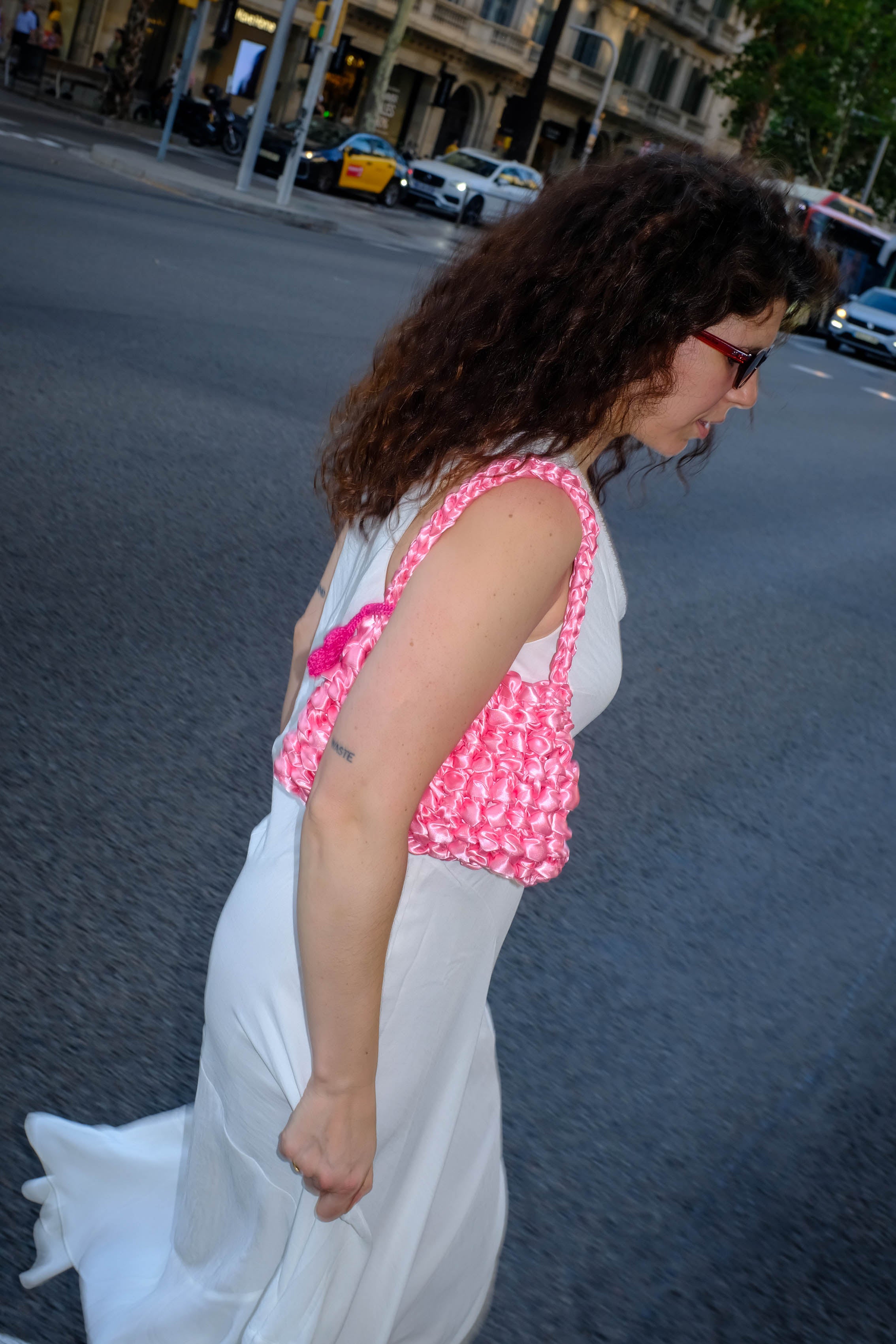 Bolso Sailor sakura · vista lifestyle · color rosa · Fūwa