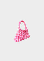 Bolso Sailor mini sakura · detalle textura · cinta de raso rosa · Fūwa